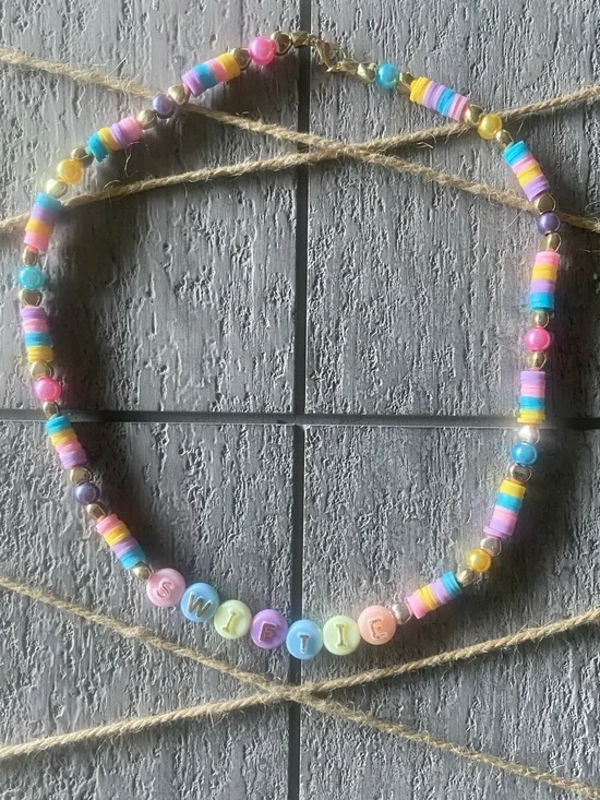 Adorable Beaded “Swiftie” Necklace!