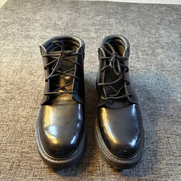 Rocky Dress Leather High Gloss Mens Size 10 Black Outdoor Lace Up Chukka Boots