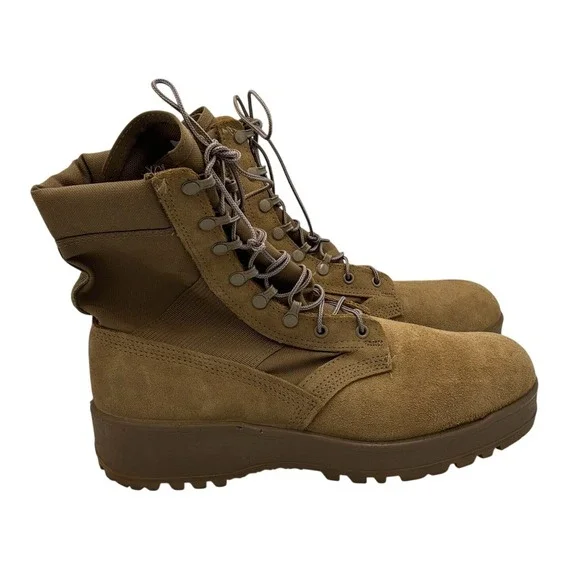 Army Hot Weather Combat Boots Mens 12R Coyote Tan Vibram Sole USA