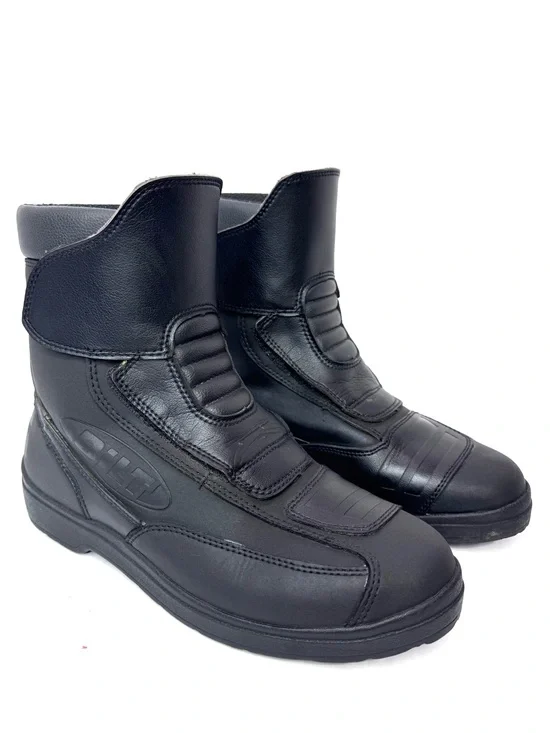 Bilt Black Micro Fiber Leather Slip On Ankle Motorcycle Riding Boots Men Size 9