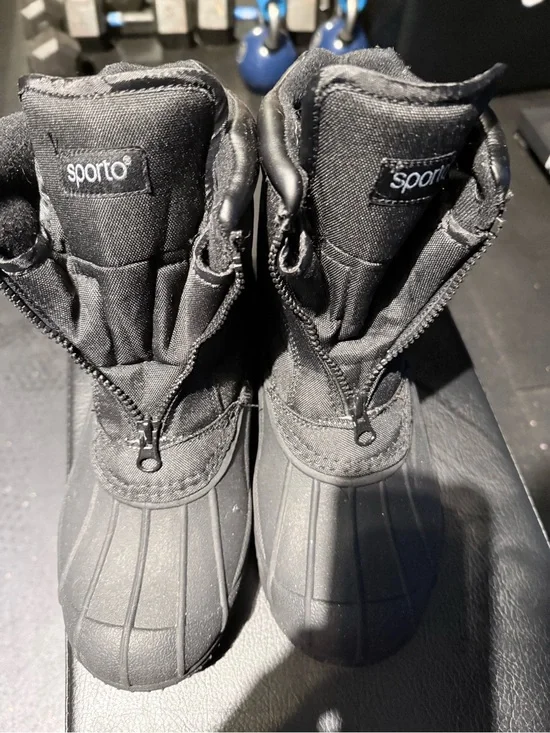 Sporto Black Kids Waterproof Winter Boots