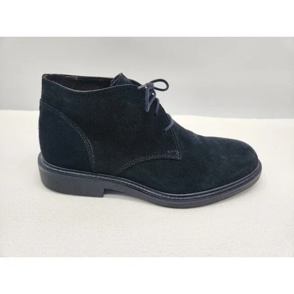Valleverde Size 39 Black Boots Suede Men Chukka Ankle Leather Italy