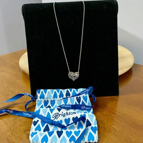 Brighton Be You The World Will Adjust Women Silver Purple Crystal Heart Necklace