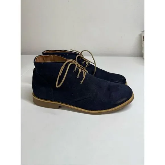 H&M Faux Suede Men’s Navy Blue Chukka Boots Size 10,5 See Description