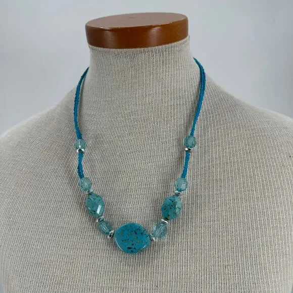 Mermaidcore blue beaded necklace