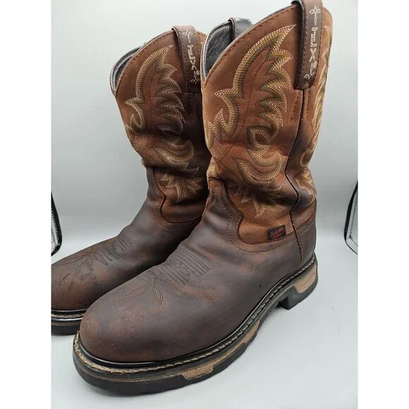 Tony Lama TLX Men's Waterproof Work Boots 8.5 D Brown Round Toe Style TW1019