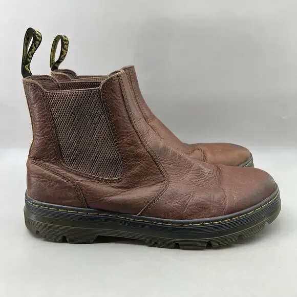 Dr Martens Embury Chelsea Boots Men Size 13 Brown Leather Pull On Comfort Shoes