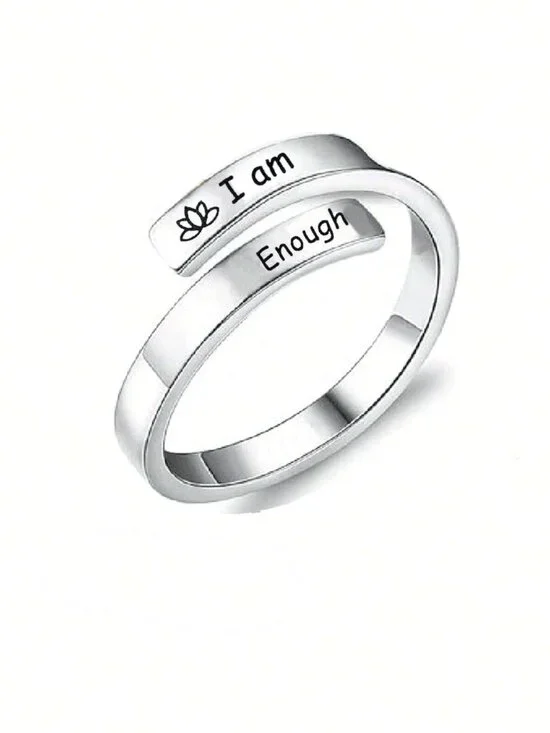 I Am Enough Ring Adjustable Hypoallergenic & Tarnish-Free Stainless steel ring