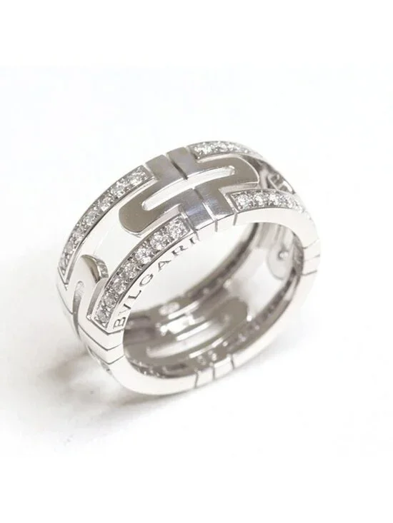 Bvlgari Parentesi Diamond Ring 18k White Gold 50 Polished