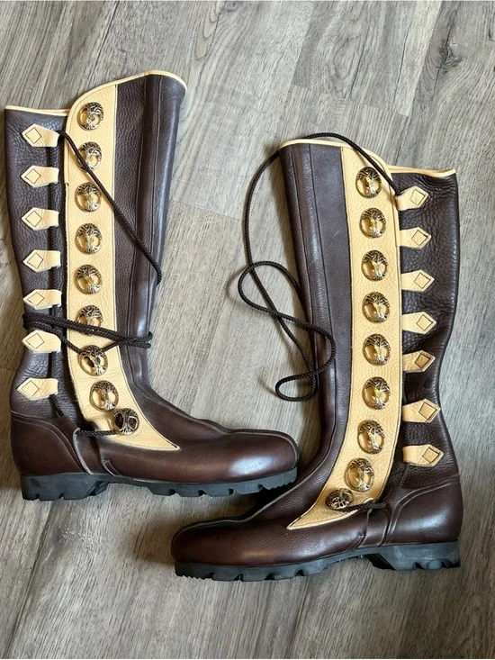 Men's Brown and Tan Lace-Up Son of Sandler boots