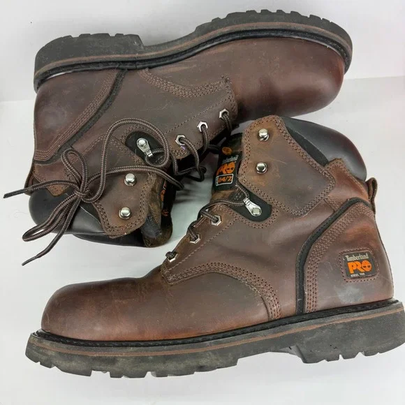 Timberland‎ PRO Work Boots Mens 11.5M Brown Steel Toe Leather Resistor A6801