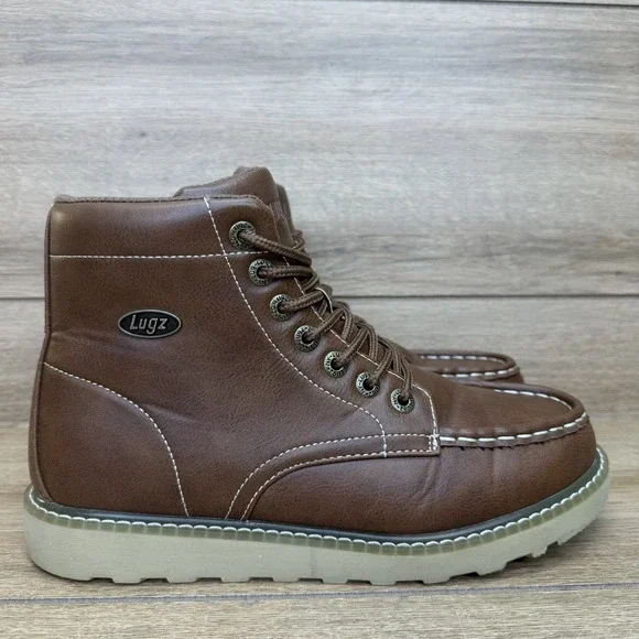 Lugz Cypress Round Toe Lace Up Mens Brown Casual Boots MCYPREGV-2013 Sz 8.5
