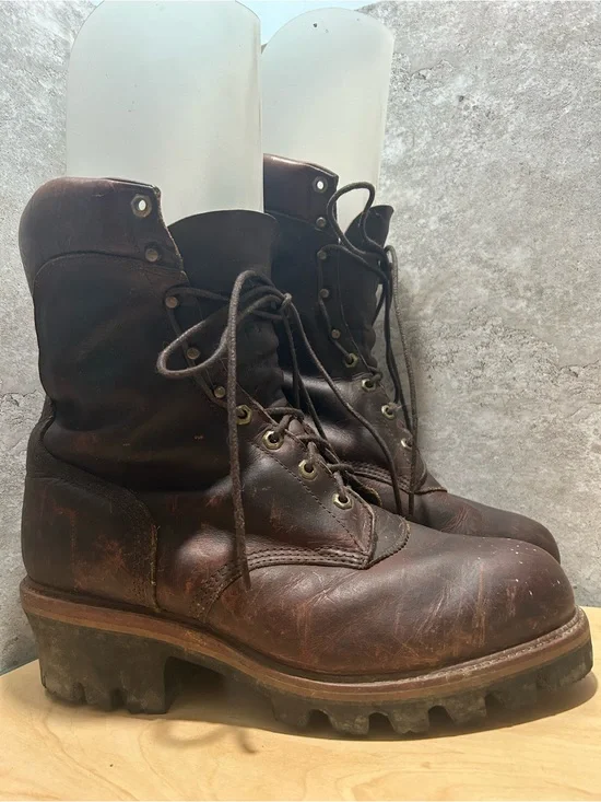 Vintage Chippewa Leather Logger Boots size 12 men’s