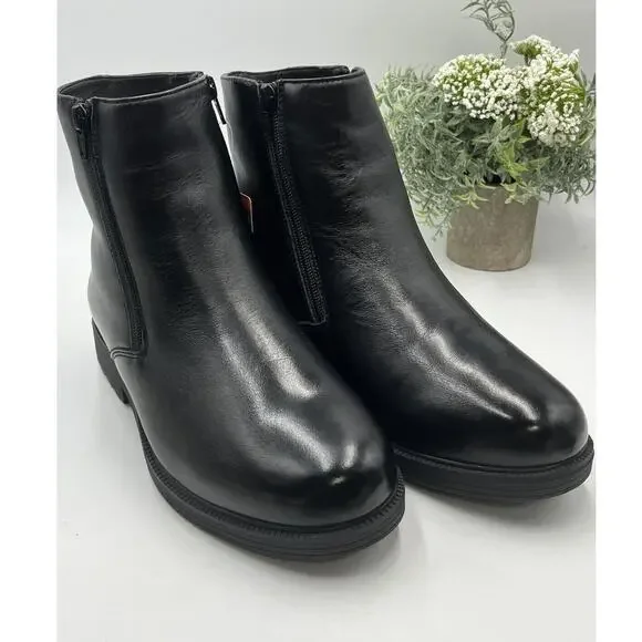 PROPET Water Resistant Men's Black‎ Troy Pile Lined Leather zip Boots Sz 8.5