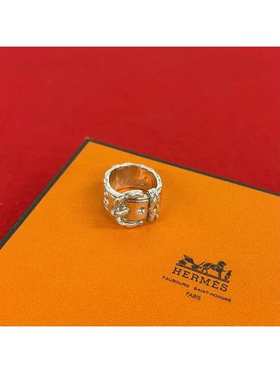 Hermes Vintage Diane Ring 925 Sterling Silver Accessory Sally