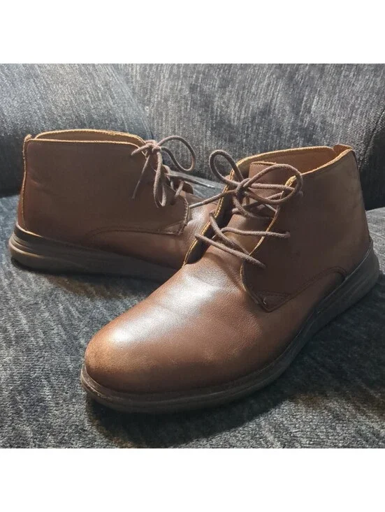 Kuru Draft Aalto Mens 11 Brown Leather Orthopedic Chukka Boots Lace Up