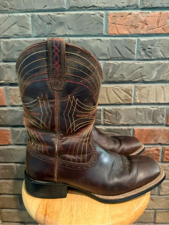 Ariat Men’s Western Square Toe Dark Brown‎ Boots Size 8.5D