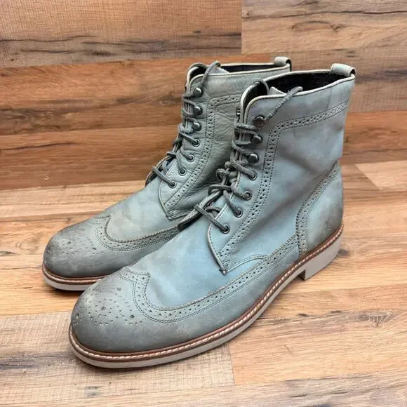 John Varvatos Star U.S.A Men's size US 13M Strummer gray  Leather Wingtip Boots