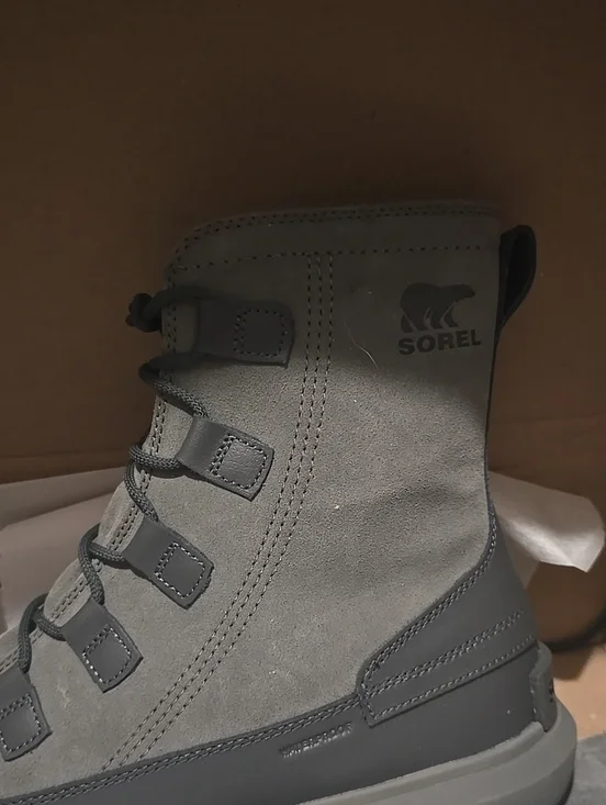 Sorel Men's Gray Lace-Up Suede Waterproof Boot