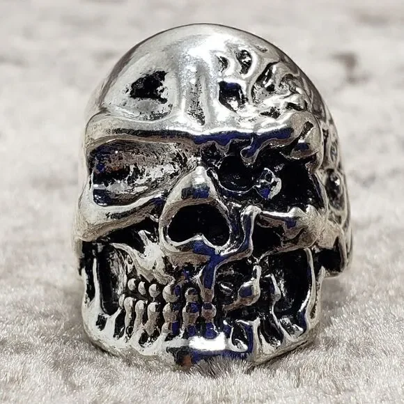 P00015 Stainless Men women Punk Design Skull Biker Ring
