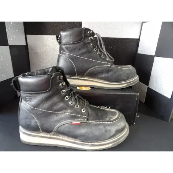 Sureway Steel Toe Work Boots – Black (Men's US Size 12)