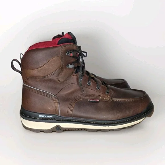 ROCKY RAMS HORN‎ WATERPROOF WORK BOOTS RKK0321 15W Brown Leather Wedge Wide
