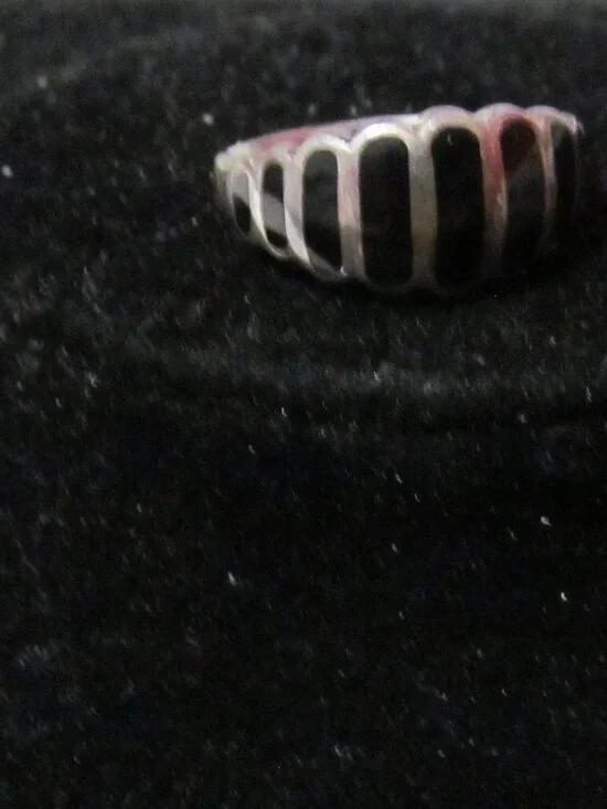 Vintage black onyx ring sterling silver