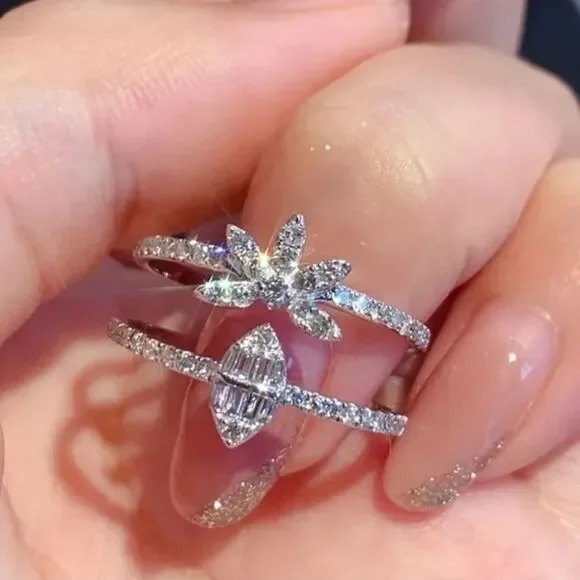 Ladies Sterling Silver diamond ring