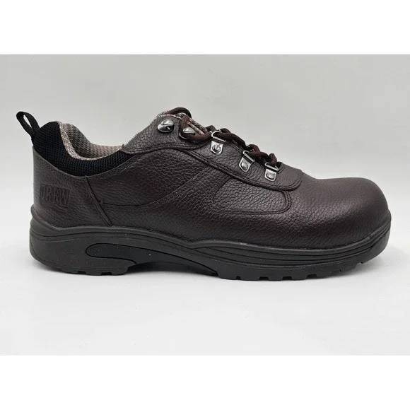 Drew Boulder Mens Hiking Shoes Brown Pebbled Leather Wide Orthotic 12 W 40920-68