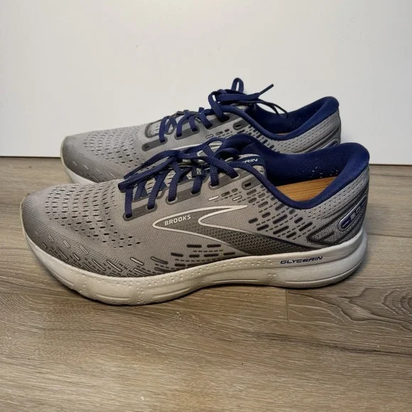 Brooks Glycerin 20 Mens Gray And Blue Running Shoes 1103821D070 Size 13 D