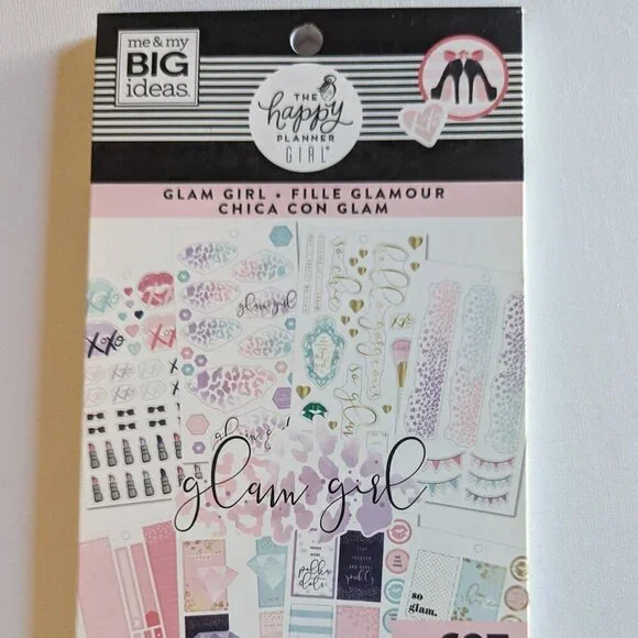 NWT 'Glam Girl' 697 pcs Happy Planner Sticker Book Classic Fashion Pink Diva NEW