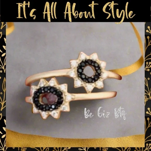Freida Rothman Authentic Signature Marquise Station 2-Stack Ring
