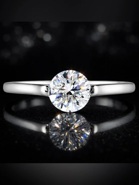 1.25ct Diamonique Tension Set Solitaire Cz Engagement Wedding Ring Silver QVC