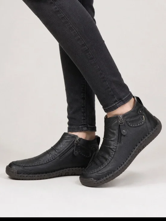 New Grant & Morgan Black Leather Boots Side Zip Comfort Shoes Men’s 12 EU 46
