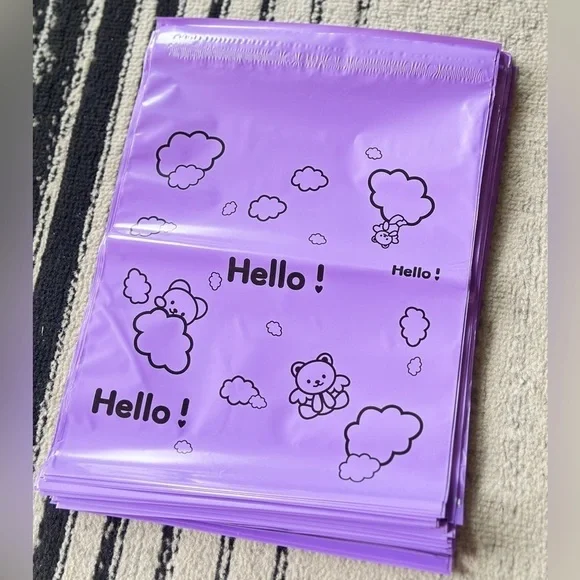 Purple Bear “Hello!” 100PCS *Poly Mailers 9.75x12 Inch