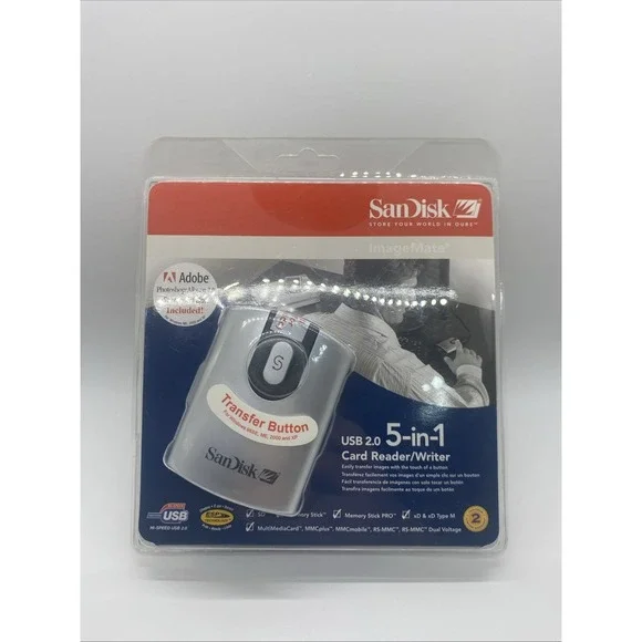 SanDisk USB 2.0 5-in-1 Card Reader Writer SDDR-99-A15  Sealed Package