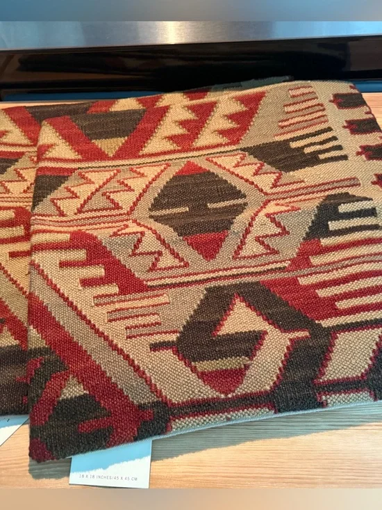 NWT Vintage Pottery Barn Kamina Tribal Kilim Pillow Cover, 18”, 2007 Rare #1