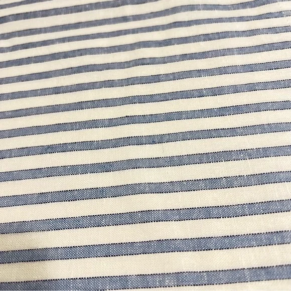 Pottery Barn Navy and White Striped Fabric Cotton Linen 20X26 Pillow Cover Only