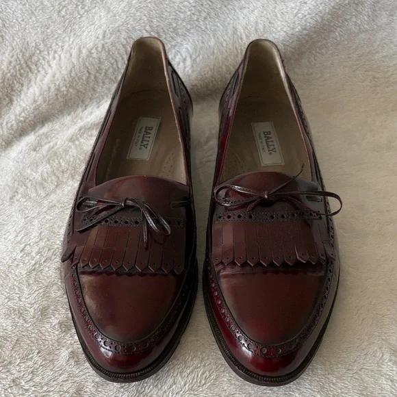 Bally Man’s Burgundy Manchester Kiltie Tassel Loafers