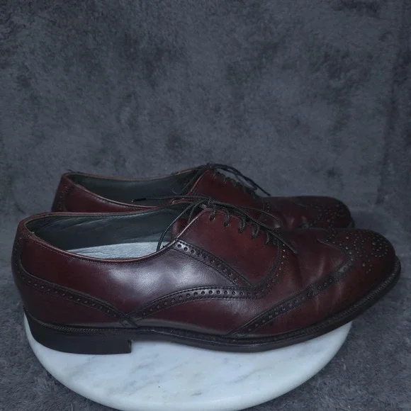 Dexter Brown Leather Wingtip Shoes Mens 9.5 Oxford Dress Lace Up Classic