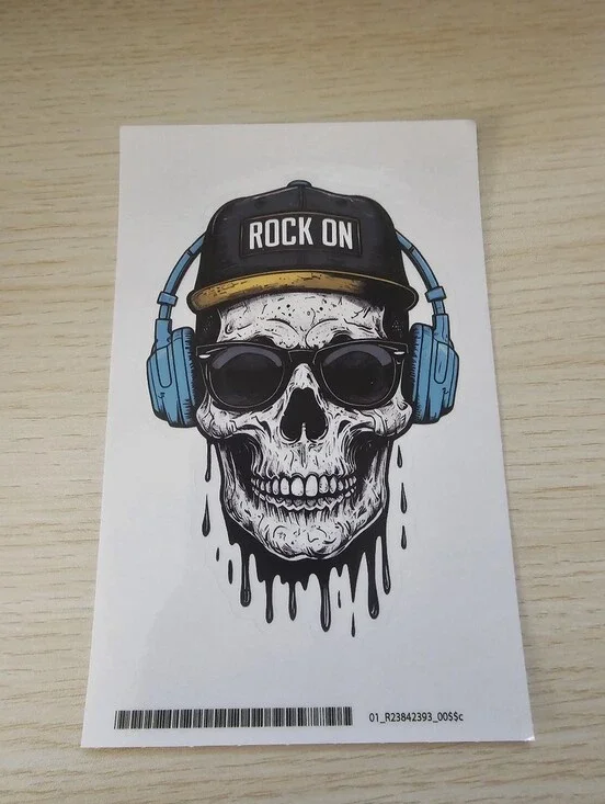 Rock On Skull Graphic with Headphones Vinyl Sticker Decal  4