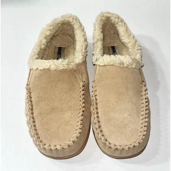Minnetonka Moccasins Men's‎ 10 Tan Suede Faux Fur Lining 40762 Gorpcore
