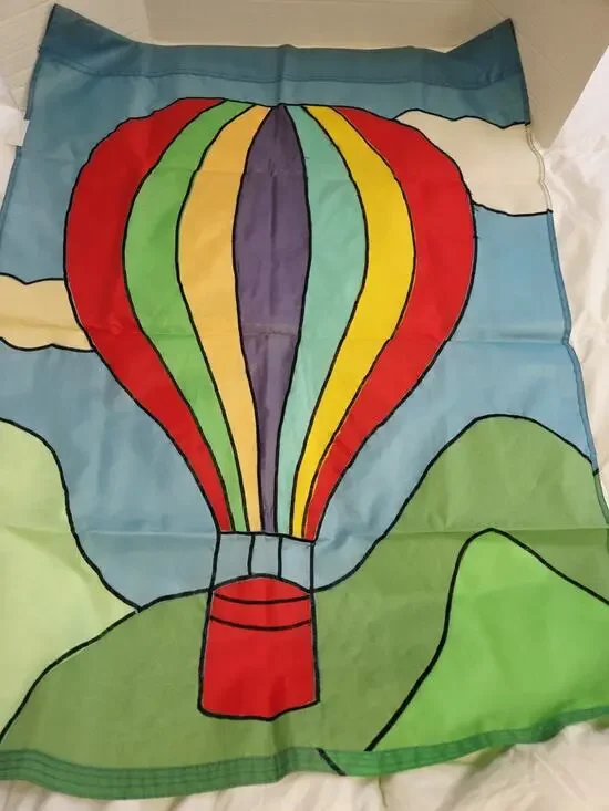 Vtg 90's 100% Nylon Large Outdoor Hot Air Balloon Banner Garder Decor Y2K