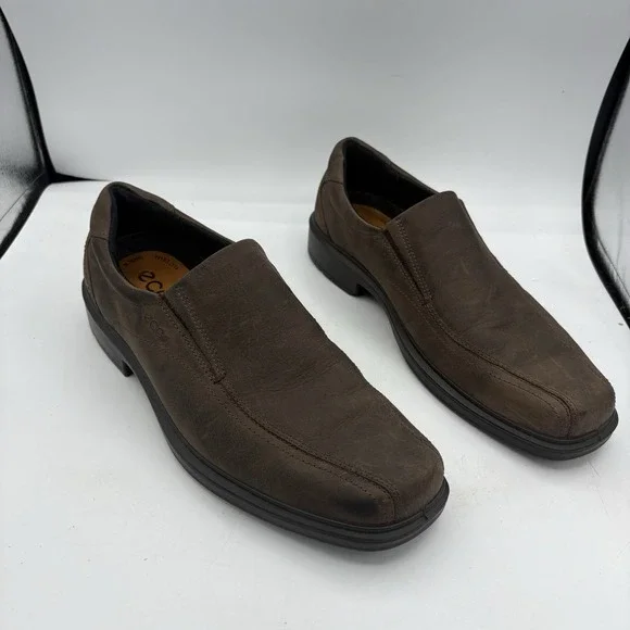 Ecco Shoes Mens Size 12.5‎ EU 46 Helsinki 2 Leather Loafers Dark Brown Slip On