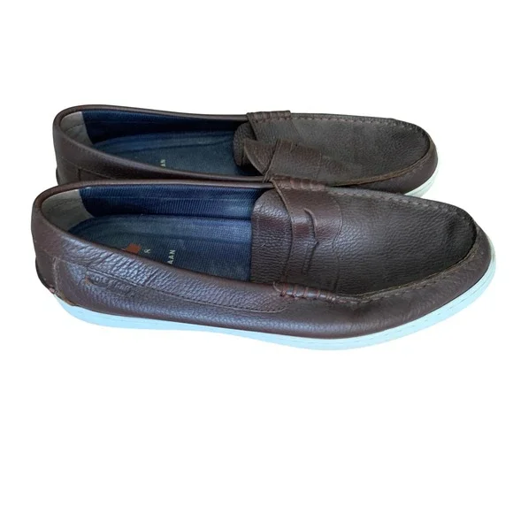 Cole Haan Mens 11.5M  Grand‎ OS Brown Leather Penny Loafers Comfort Dress Shoes