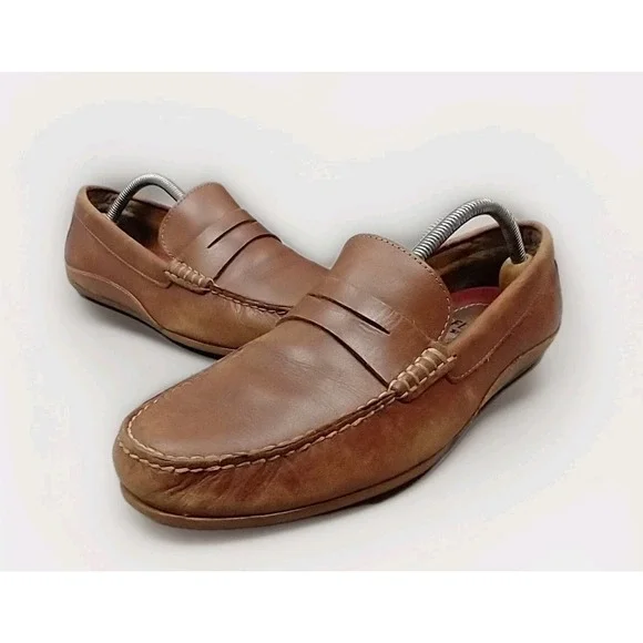 Florsheim Driver Mens Loafer Driving Moccasins Shoes Brown Leather‎ Slip-On 9.5