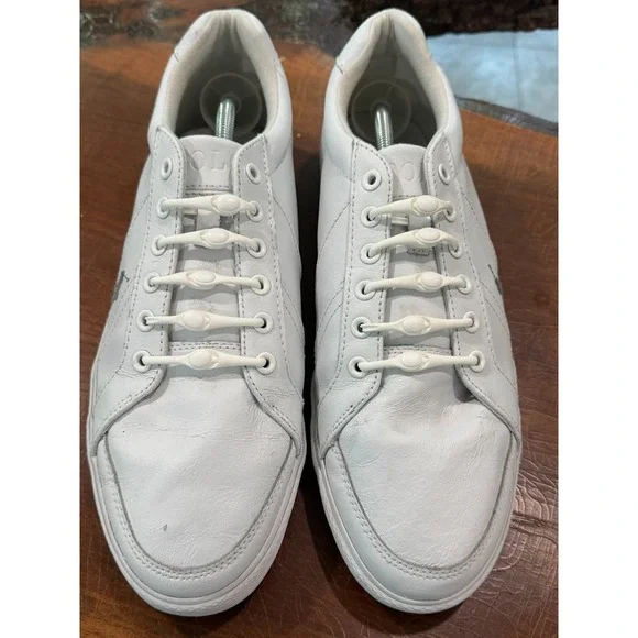 Polo Ralph Lauren Hugh Men's Sneakers White Size‎ 11.5D Casual Leather Lace-Up 2
