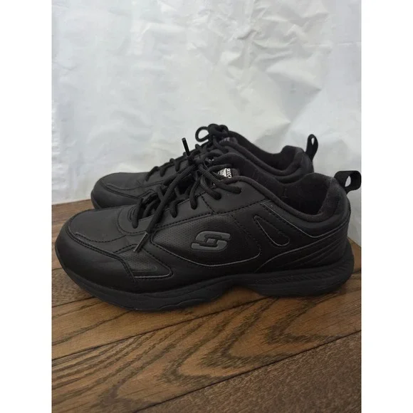 Skechers‎ Work Relaxed Fit Slip Resistant Memory Foam Shoes Men's 8.5 Black