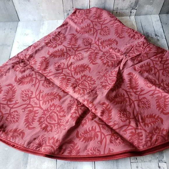 New - RH Restoration Hardware Red Thai Silk Christmas Tree Skirt