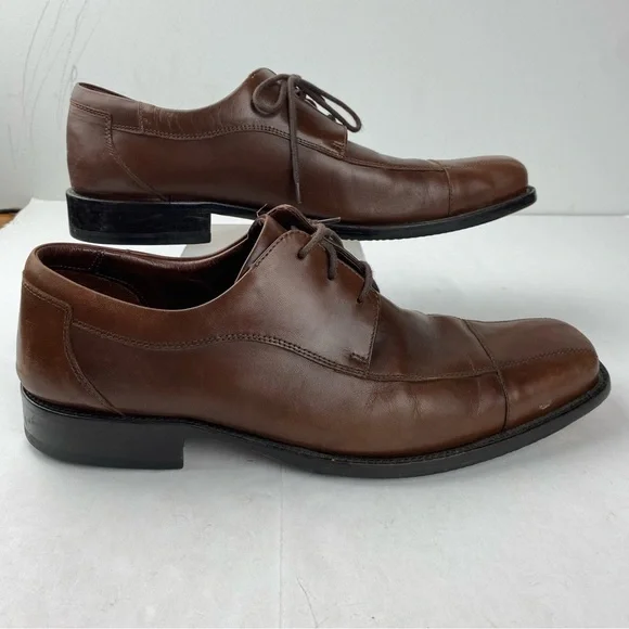 Johnston & Murphy Mens 13 Brown Leather Derby Shoes